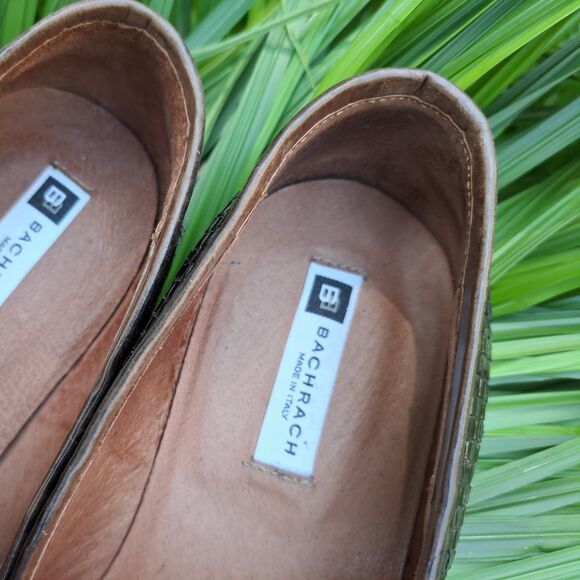 Vintage Bachrach Woven Brown Shoes Size 11.5 Utmost Quality Italian Leather